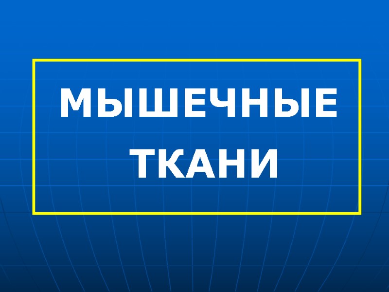 МЫШЕЧНЫЕ  ТКАНИ